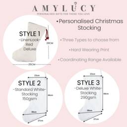 Personalised Robin Christmas Stocking, Family Decoration, Xmas Stocking Kids - thumbnail 3
