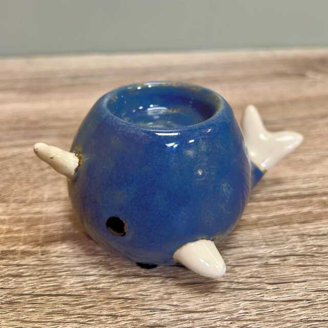 Small Narwhal Tealight Candle Holder Ocean Seaside Beach Nautical Home Decoration Ornament - image 1