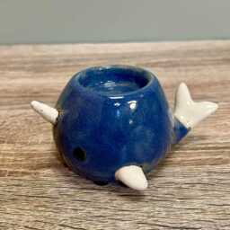 Small Narwhal Tealight Candle Holder Ocean Seaside Beach Nautical Home Decoration Ornament - thumbnail 3