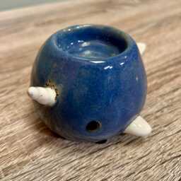 Small Narwhal Tealight Candle Holder Ocean Seaside Beach Nautical Home Decoration Ornament - thumbnail 2