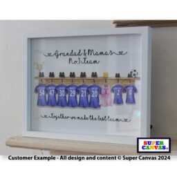 Football Team Personalised Grandparent Grandchildren Family Shirts Portrait Handmade Picture Framed Print Gift For Grandparents - thumbnail 3