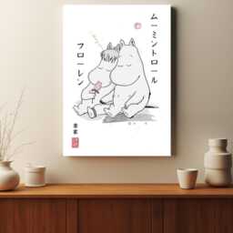 Hand Drawn Moomin Fanart Print in A Sumi-E Japanese Ink Brush Style - thumbnail 2