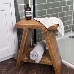 Rustic Reclaimed Wood Milking Stool - Farmhouse Side Table- Ilfracombe - thumbnail 2