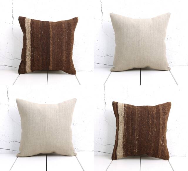 Set Of 4 Pcs, Kilim & Linen Pillow Cover, Vintage Pillow, 15.75 - image 1