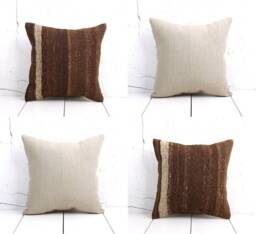 Set Of 4 Pcs, Kilim & Linen Pillow Cover, Vintage Pillow, 15.75 - thumbnail 1