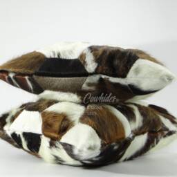 "Pair Patchwork Cowhide Pillow Cover - 2 Units 17""X 17" - thumbnail 3