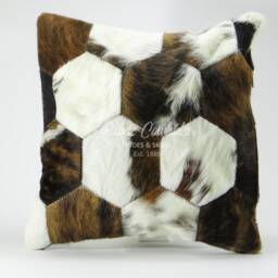 "Pair Patchwork Cowhide Pillow Cover - 2 Units 17""X 17" - thumbnail 2