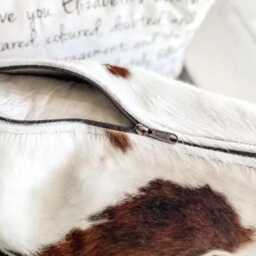 "Pair Patchwork Cowhide Pillow Cover - 2 Units 17""X 17" - thumbnail 4