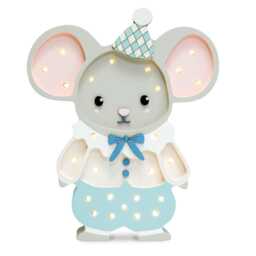 Wooden Night Light Mouse For Kids Handmade Nursery Lamp Baby Shower Gift Maileg Style Circus Theme Boys Blue Room Decor Animal Wall - thumbnail 4