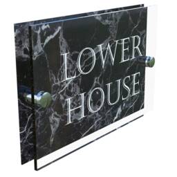 Bespoke Modern Contemporary House Sign Plaque Door Number Marble Personalised Acrylic - thumbnail 3