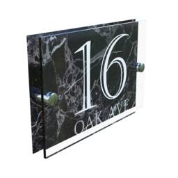 Bespoke Modern Contemporary House Sign Plaque Door Number Marble Personalised Acrylic - thumbnail 1