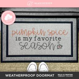 Pumpkin Spice Is My Favourite Season Door Mat - Welcome Fall Home Porch Decor For Lovers Of Funny Lover Gift Idea