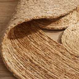 Handmade Round Jute Rug - Braided Natural Fiber Area For Living Room - thumbnail 2