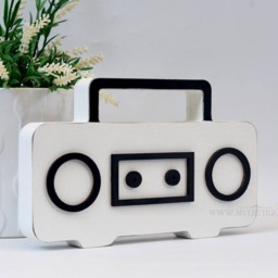 Wood Retro Radio Tape, Retro Tape Decor, Modern Nursery Nursery, Kids Room Child Music - thumbnail 2