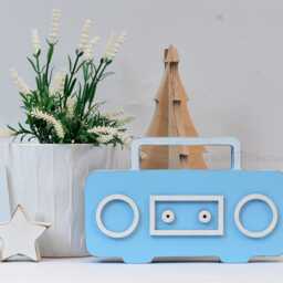 Wood Retro Radio Tape, Retro Tape Decor, Modern Nursery Nursery, Kids Room Child Music - thumbnail 3