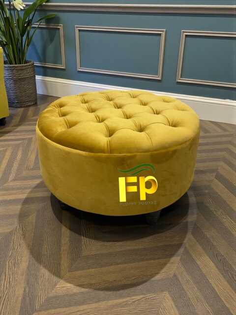 Gilmore Handmade Chesterfield Round Footstool Coffee Table Pouffe - image 1