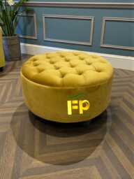 Gilmore Handmade Chesterfield Round Footstool Coffee Table Pouffe