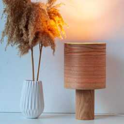 Table Lamp Oak, Mid Century Wood Desk Lamp, Bedside Farmhouse Decor, Custom Night Light - thumbnail 4