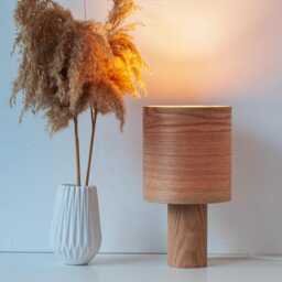 Table Lamp Oak, Mid Century Wood Desk Lamp, Bedside Farmhouse Decor, Custom Night Light - thumbnail 3