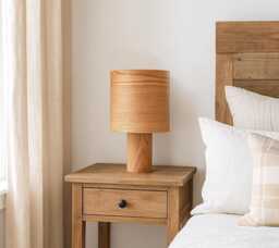 Table Lamp Oak, Mid Century Wood Desk Lamp, Bedside Farmhouse Decor, Custom Night Light