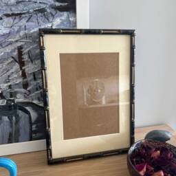 Black & Gold Bamboo Wood Photo Frame, Made To Order - thumbnail 3