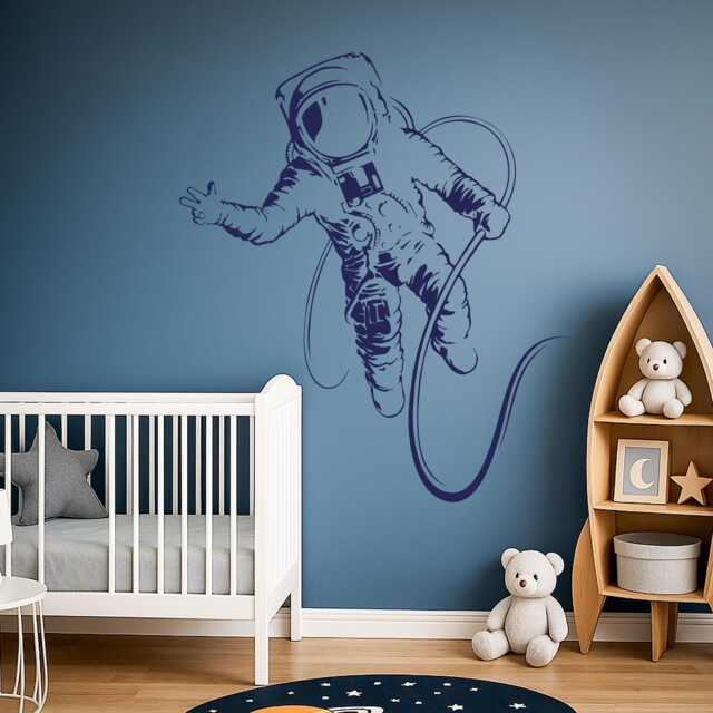 Astronaut Vinyl Wall Decal Spaceman Outer Space Kids Boy Room Art Stickers Mural - #2578Di - image 1