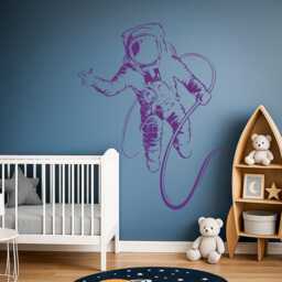 Astronaut Vinyl Wall Decal Spaceman Outer Space Kids Boy Room Art Stickers Mural - #2578Di - thumbnail 2