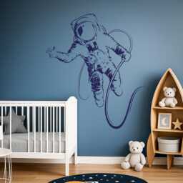 Astronaut Vinyl Wall Decal Spaceman Outer Space Kids Boy Room Art Stickers Mural - #2578Di - thumbnail 1