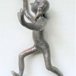 Last Copy/Girl Hanging Solid Bronze Figurine/ Black Patin/ Climing Against The Wal/ Part Of Billies Family/ Made For Craftzz Design/ 6.7 - thumbnail 3
