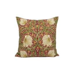 William Morris - Pimpernel Cotton Red/Thyme Cushion Cover Throw Pillow Designer Home Decor - thumbnail 2