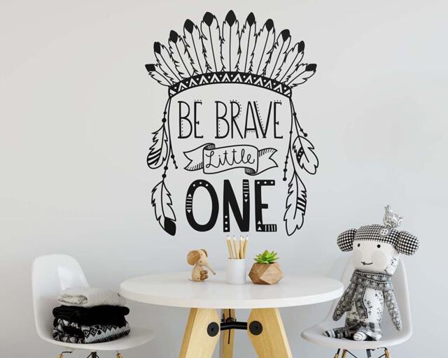 Be Brave Little One Wall Decal - Nursery Decal, Vinyl Cute Sticker, Tribal Decor - image 1
