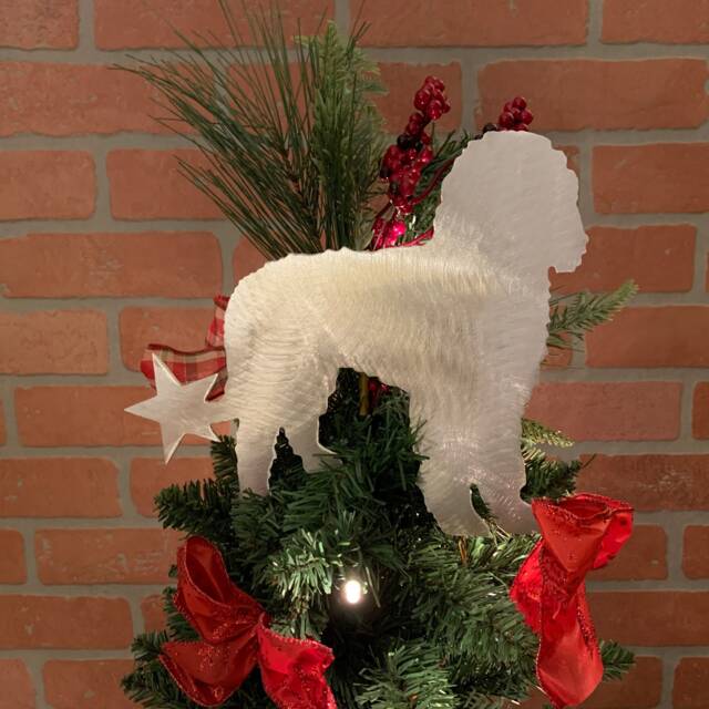Golden Doodle Dog Tree Topper, With Star, Holiday Decoration, Christmas Wreath Aluminum - image 1