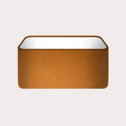 Burnt Orange Textured 100% Linen Rounded Rectangle Lampshade - thumbnail 2