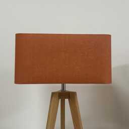Burnt Orange Textured 100% Linen Rounded Rectangle Lampshade - thumbnail 3