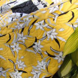 Wall Hanging, Decorative Art, Modern Colors Of Yellow, Black, Grey & White Lily Pattern. Stunning Sophisticated Mid-Centery Look - thumbnail 3