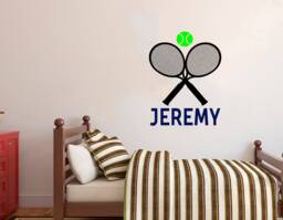 Personalized Name Tennis Wall Decal Removable Vinyl Decor 2289 - thumbnail 1