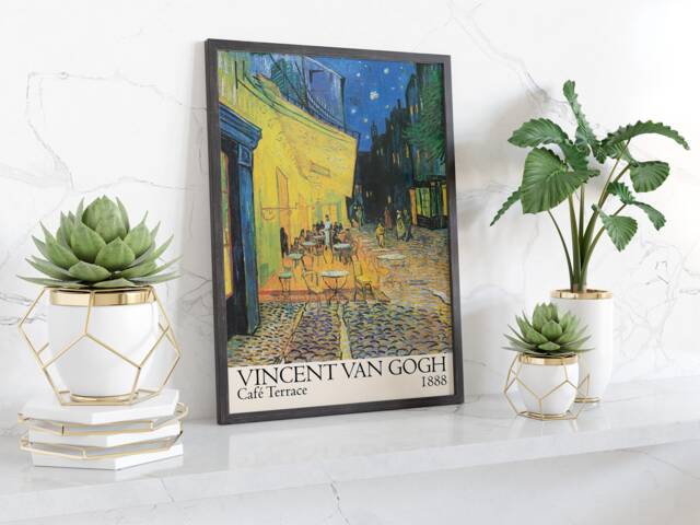 Vincent Van Gogh Cafe Terrace 1888 Print A3 A4 Framed Or Unframed Decorative Wall Art Home Decor Contemporary - image 1
