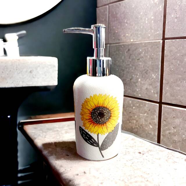 Sunflower Ceramic Soap Dispenser, Bathroom Accessorie, Home Decor, Gift Boxed - image 1