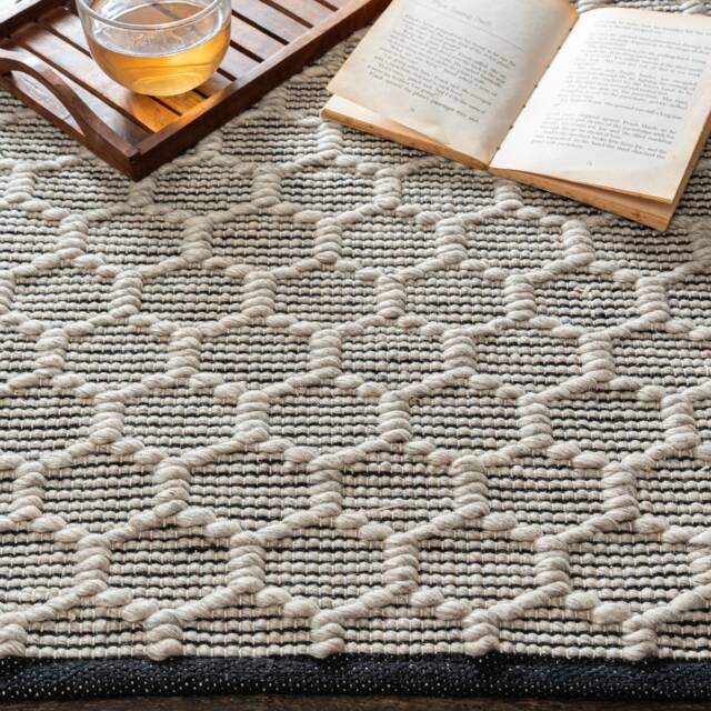 Hand Woven , Handmade Carpet Modern Style New Zealand Wool & Blended Indoor Rug. Entryway Or Runner - Therugbasket - image 1