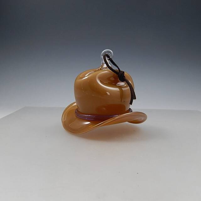 Tan Mini Cowboy Hat Ornament - Horseshoe Stand Optional - image 1