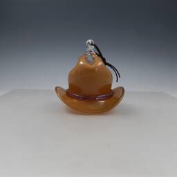 Tan Mini Cowboy Hat Ornament - Horseshoe Stand Optional - thumbnail 3