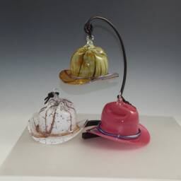 Tan Mini Cowboy Hat Ornament - Horseshoe Stand Optional - thumbnail 4