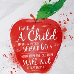 Teacher Appreciation Gift, End Of Year Train Up A Child Proverbs 226, Classroom Decor, School Room Apple Wall Print - thumbnail 3