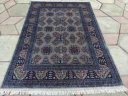 Handcrafted Wool Saruki Rug Traditional Turkmen Carpet - 6.7x5.1 Ft - thumbnail 1