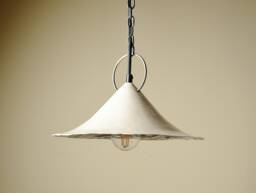 White Ceramic Pendant Light, Chain Kitchen Island Handmade Rustic Farmhouse Gothic Chandelier