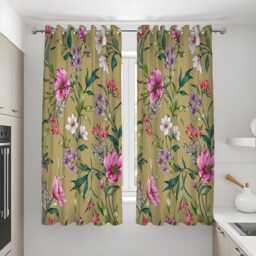 Floral Botanical Curtains, Pink & Purple Bloom Pattern Garden Print Drapes, Made To Measure Window Curtain Panels - thumbnail 3