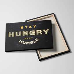 stay Hungry Humble Hustle Motivational Inspirational, Framed Canvas Wall Art Poster Print, Home Office & Room Decor, Gift Idea - thumbnail 2