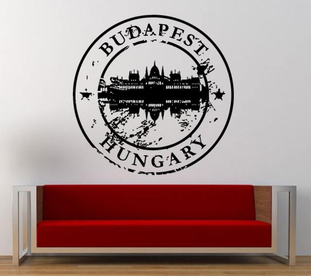 Budapest Hungary Stamp Wall Decal Sticker Vinyl Mural Leaving Bedroom Room Home Decor Free Shipping L350 - image 1