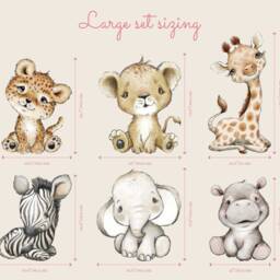 Nursery Wall Decals Jungle Safari Animals - Peel & Stick, Gender Neutral Decor, Baby Giraffe Decal - thumbnail 4