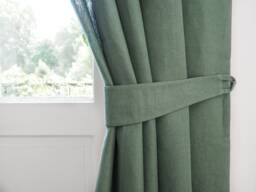 Eucalyptus Green Heavy Linen Curtain Tie Back - thumbnail 1
